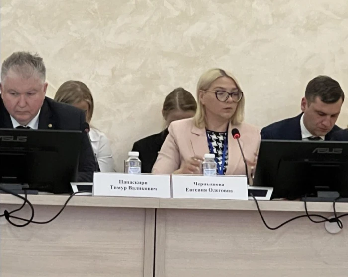 Чернишова на нараді ректорів російських аграрних вищих навчальних закладів: фото з телеграм-каналу окупаційного ХАУ Чернишова на нараді ректорів російських аграрних вищих навчальних закладів: фото з телеграм-каналу окупаційного ХАУ