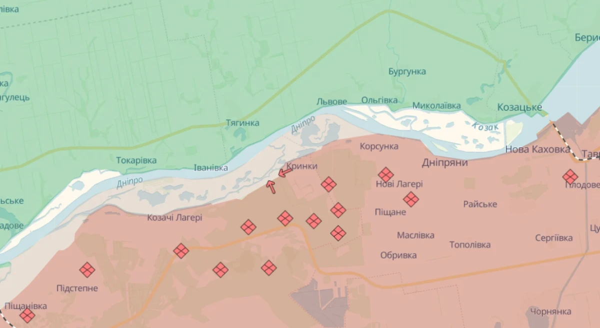 Українські ЗМІ повідомили про вихід ЗСУ з Кринків на Херсонщині, Генштаб поки мовчить